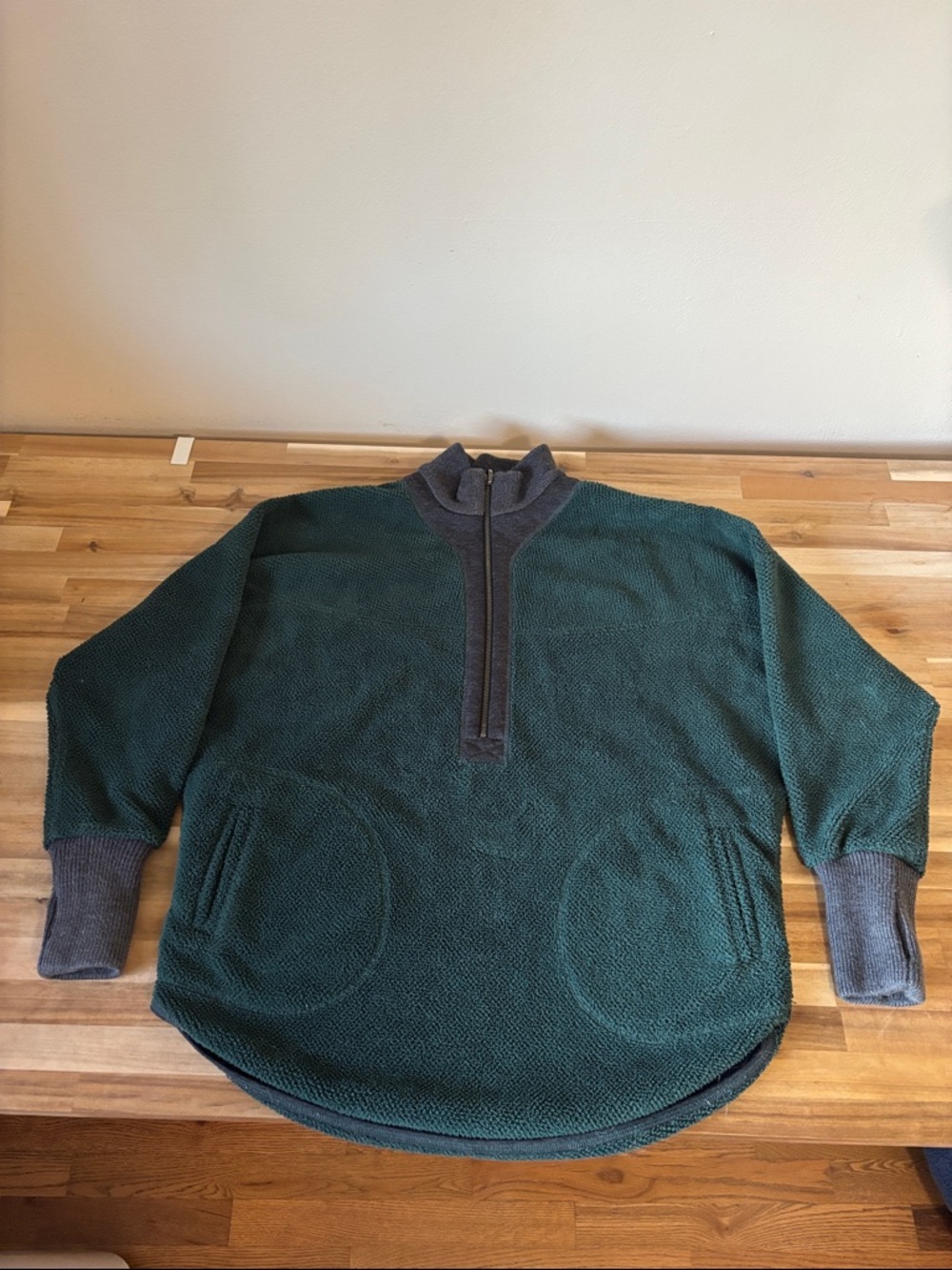 Green Quarter-Zip Pullover Sweater